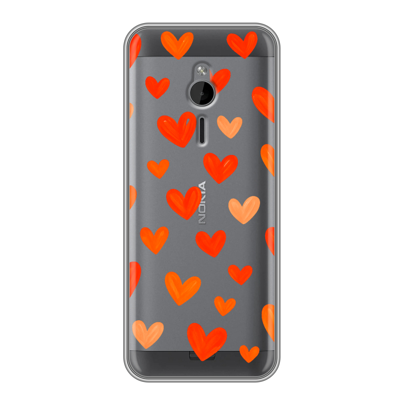 Силиконовый чехол на Nokia 230 с принтом Сердечки Силиконовый чехол на Nokia 230 с принтом Сердечки