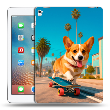 Силиконовый чехол на Ipad Pro 9.7 с принтом Корги на скейте Силиконовый чехол на Ipad Pro 9.7 с принтом Корги на скейте