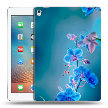 Силиконовый чехол на Ipad Pro 9.7 с принтом Голубые цветы Силиконовый чехол на Ipad Pro 9.7 с принтом Голубые цветы