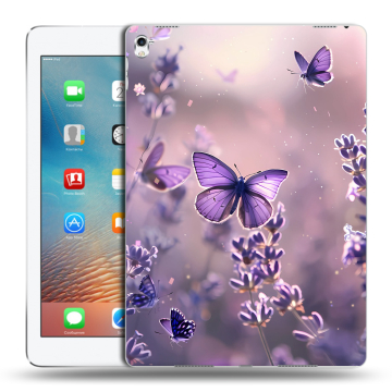 Силиконовый чехол на Ipad Pro 9.7 с принтом бабочки и лаванда Силиконовый чехол на Ipad Pro 9.7 с принтом бабочки и лаванда