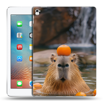 Силиконовый чехол на Ipad Pro 9.7 с принтом Капибара с апельсином