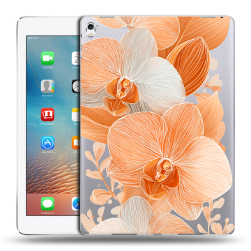 Силиконовый чехол на Ipad Pro 9.7 с принтом Бежевые цветы