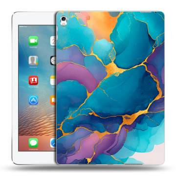 Силиконовый чехол на Ipad Pro 9.7 с принтом Мрамор блестки