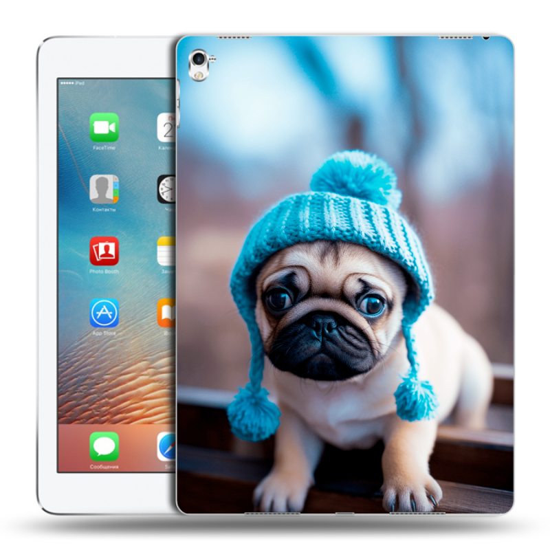 Пластиковый чехол на Ipad Pro 9.7 с принтом Мопс в шапке Пластиковый чехол на Ipad Pro 9.7 с принтом Мопс в шапке
