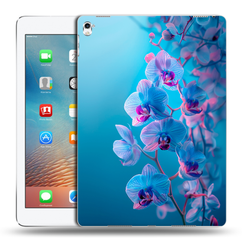 Силиконовый чехол на Ipad Pro 9.7 с принтом голубые орхидеи Силиконовый чехол на Ipad Pro 9.7 с принтом голубые орхидеи