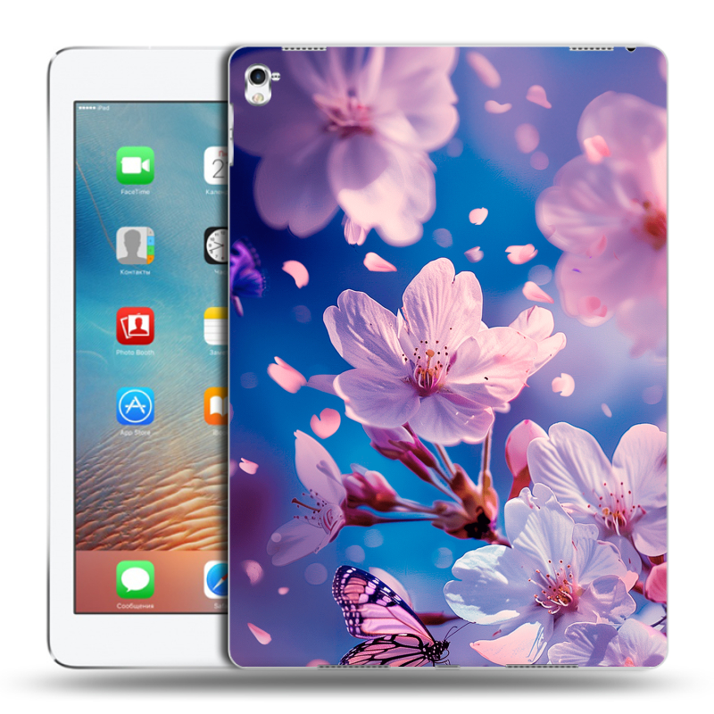 Силиконовый чехол на Ipad Pro 9.7 с принтом цветы бабочки Силиконовый чехол на Ipad Pro 9.7 с принтом цветы бабочки