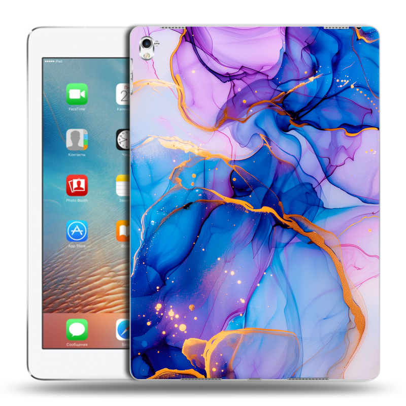 Пластиковый чехол на Ipad Pro 9.7 с принтом синий мрамор Пластиковый чехол на Ipad Pro 9.7 с принтом синий мрамор
