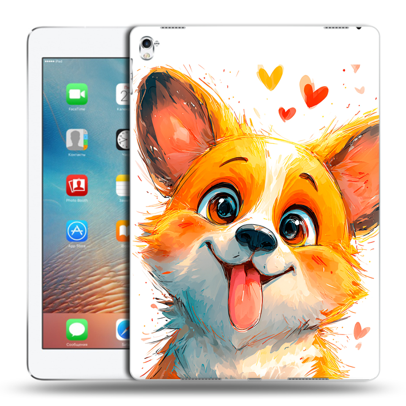 Силиконовый чехол на Ipad Pro 9.7 с принтом корги Силиконовый чехол на Ipad Pro 9.7 с принтом корги