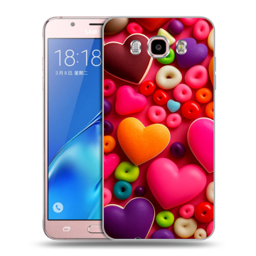 Силиконовый чехол на Samsung Galaxy J5 (2016) с принтом Сердечки