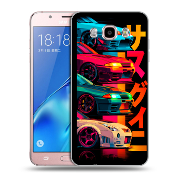 Силиконовый чехол на Samsung Galaxy J5 (2016) с принтом Гоночные машины Силиконовый чехол на Samsung Galaxy J5 (2016) с принтом Гоночные машины