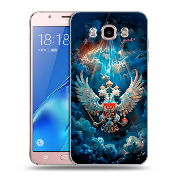 Силиконовый чехол на Samsung Galaxy J5 (2016) с принтом Герб флаг России Силиконовый чехол на Samsung Galaxy J5 (2016) с принтом Герб флаг России