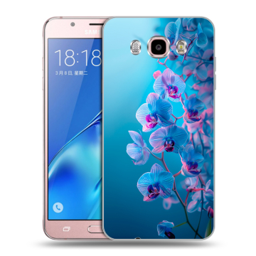 Силиконовый чехол на Samsung Galaxy J5 (2016) с принтом голубые орхидеи Силиконовый чехол на Samsung Galaxy J5 (2016) с принтом голубые орхидеи