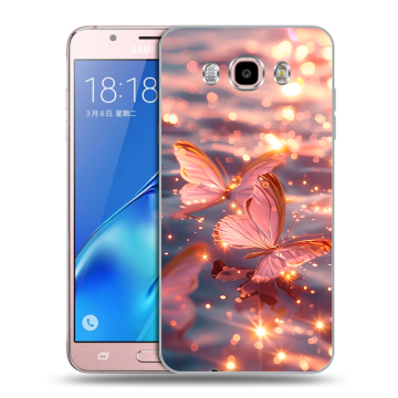 Силиконовый чехол на Samsung Galaxy J5 (2016) с принтом бабочки розовые Силиконовый чехол на Samsung Galaxy J5 (2016) с принтом бабочки розовые