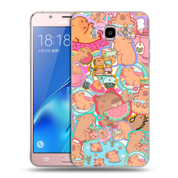Силиконовый чехол на Samsung Galaxy J5 (2016) с принтом капибары Силиконовый чехол на Samsung Galaxy J5 (2016) с принтом капибары