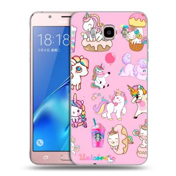 Силиконовый чехол на Samsung Galaxy J5 (2016) с принтом розовые единороги Силиконовый чехол на Samsung Galaxy J5 (2016) с принтом розовые единороги