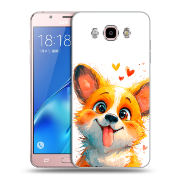 Силиконовый чехол на Samsung Galaxy J5 (2016) с принтом корги Силиконовый чехол на Samsung Galaxy J5 (2016) с принтом корги