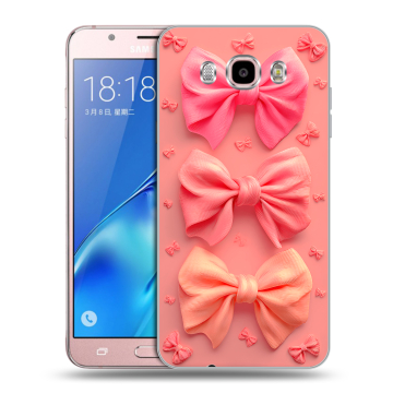 Силиконовый чехол на Samsung Galaxy J5 (2016) с принтом Розовые бантики Силиконовый чехол на Samsung Galaxy J5 (2016) с принтом Розовые бантики