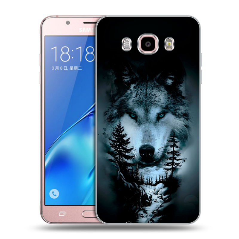 Силиконовый противоударный чехол на Samsung Galaxy J5 (2016) с принтом Лесной волк Силиконовый противоударный чехол на Samsung Galaxy J5 (2016) с принтом Лесной волк