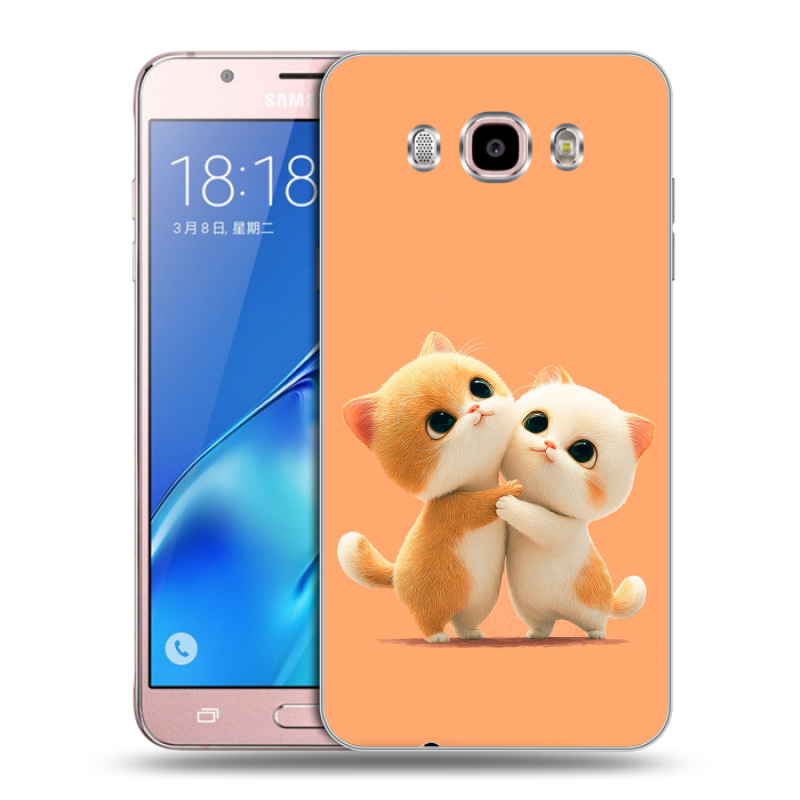 Силиконовый противоударный чехол на Samsung Galaxy J5 (2016) с принтом Милые котики Силиконовый противоударный чехол на Samsung Galaxy J5 (2016) с принтом Милые котики