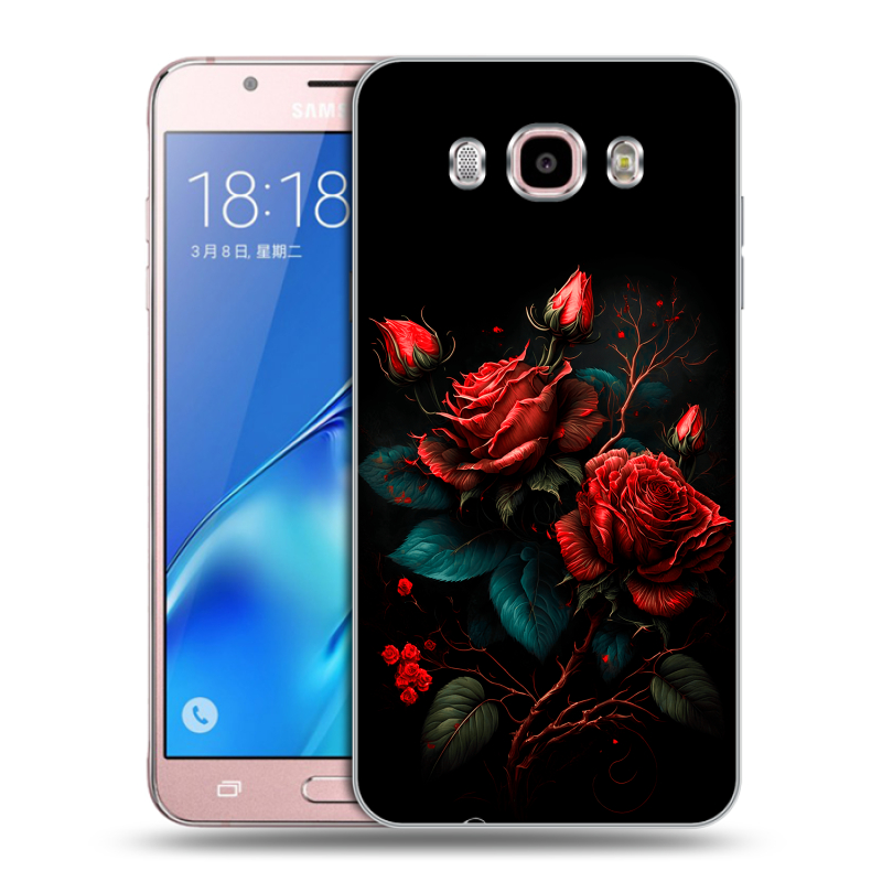 Силиконовый чехол на Samsung Galaxy J5 (2016) с принтом Розы красные Силиконовый чехол на Samsung Galaxy J5 (2016) с принтом Розы красные
