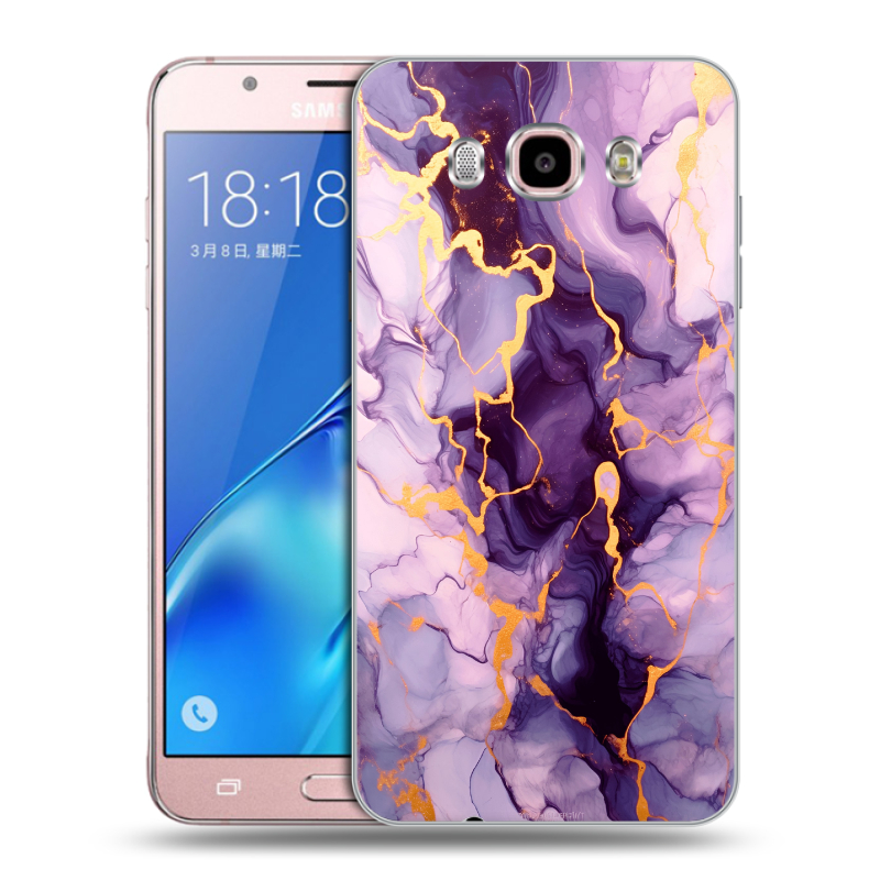 Силиконовый противоударный чехол на Samsung Galaxy J5 (2016) с принтом Мрамор Силиконовый противоударный чехол на Samsung Galaxy J5 (2016) с принтом Мрамор
