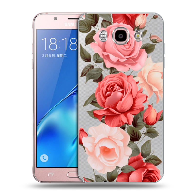 Силиконовый противоударный чехол на Samsung Galaxy J5 (2016) с принтом Розы Силиконовый противоударный чехол на Samsung Galaxy J5 (2016) с принтом Розы