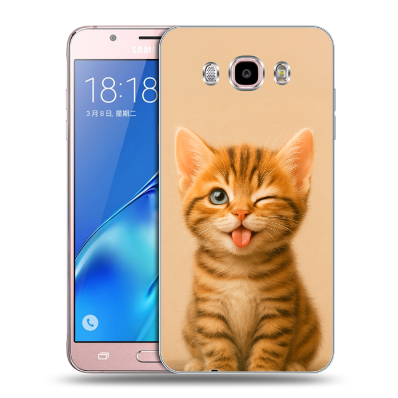 Силиконовый противоударный чехол на Samsung Galaxy J5 (2016) с принтом котенок Силиконовый противоударный чехол на Samsung Galaxy J5 (2016) с принтом котенок