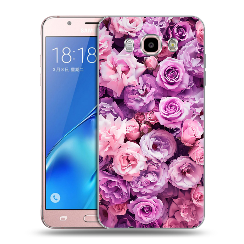 Силиконовый чехол на Samsung Galaxy J5 (2016) с принтом лавандовые розы Силиконовый чехол на Samsung Galaxy J5 (2016) с принтом лавандовые розы