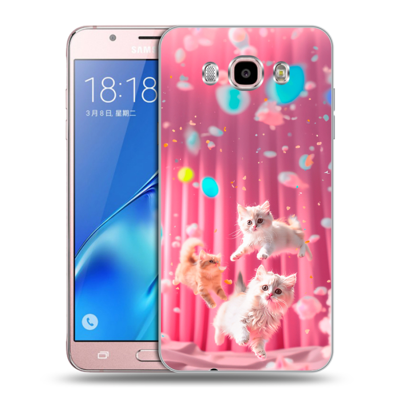 Силиконовый противоударный чехол на Samsung Galaxy J5 (2016) с принтом милые котики Силиконовый противоударный чехол на Samsung Galaxy J5 (2016) с принтом милые котики
