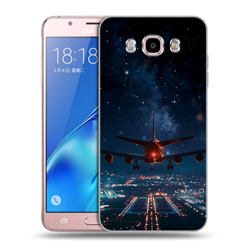 Силиконовый противоударный чехол на Samsung Galaxy J5 (2016) с принтом самолет Силиконовый противоударный чехол на Samsung Galaxy J5 (2016) с принтом самолет