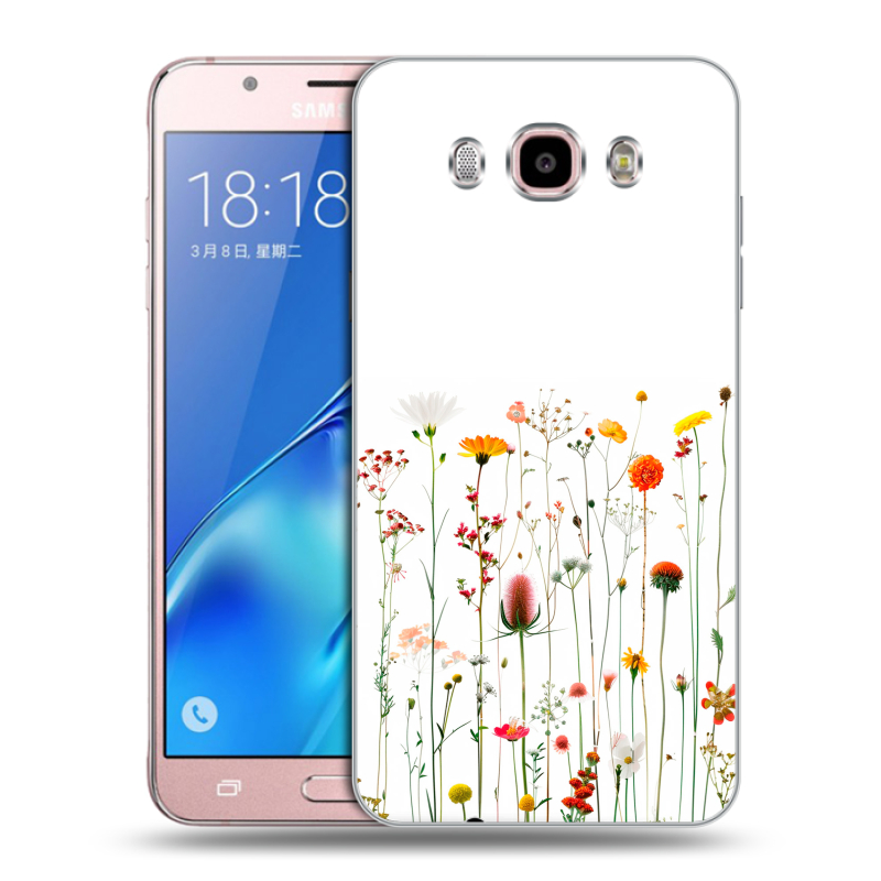Силиконовый противоударный чехол на Samsung Galaxy J5 (2016) с принтом цветы Силиконовый противоударный чехол на Samsung Galaxy J5 (2016) с принтом цветы