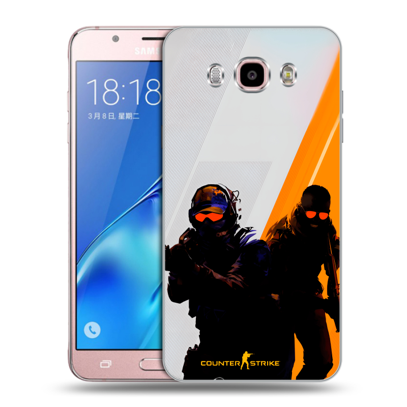Силиконовый противоударный чехол на Samsung Galaxy J5 (2016) с принтом Контер страйк Counter strike Силиконовый противоударный чехол на Samsung Galaxy J5 (2016) с принтом Контер страйк Counter strike