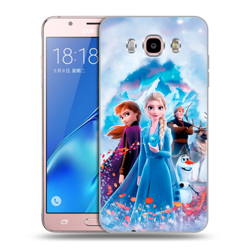 Силиконовый противоударный чехол на Samsung Galaxy J5 (2016) с принтом Холодное сердце Frozen Силиконовый противоударный чехол на Samsung Galaxy J5 (2016) с принтом Холодное сердце Frozen