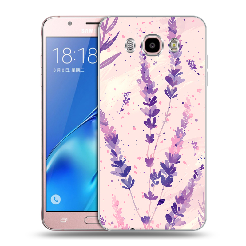 Силиконовый чехол на Samsung Galaxy J5 (2016) с принтом цветы лаванда Силиконовый чехол на Samsung Galaxy J5 (2016) с принтом цветы лаванда