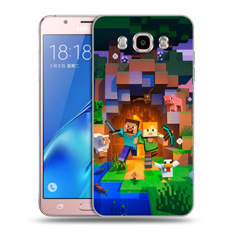 Силиконовый чехол на Samsung Galaxy J5 (2016) с принтом Майнкрафт Minecraft Силиконовый чехол на Samsung Galaxy J5 (2016) с принтом Майнкрафт Minecraft