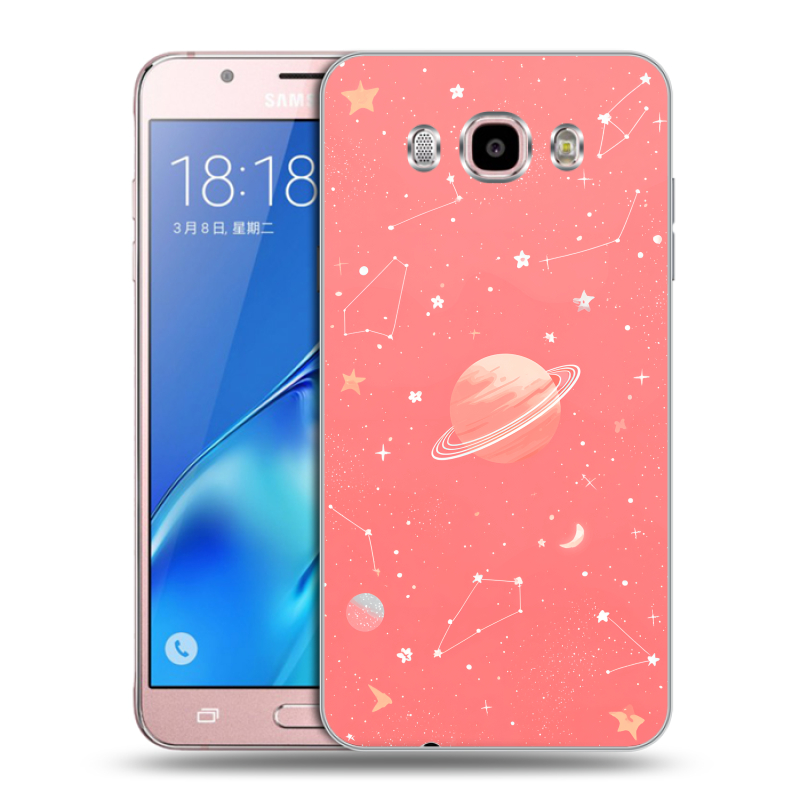 Силиконовый чехол на Samsung Galaxy J5 (2016) с принтом Розовый космос Силиконовый чехол на Samsung Galaxy J5 (2016) с принтом Розовый космос