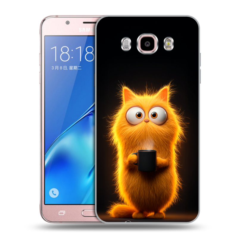 Силиконовый противоударный чехол на Samsung Galaxy J5 (2016) с принтом Смешной кот Силиконовый противоударный чехол на Samsung Galaxy J5 (2016) с принтом Смешной кот