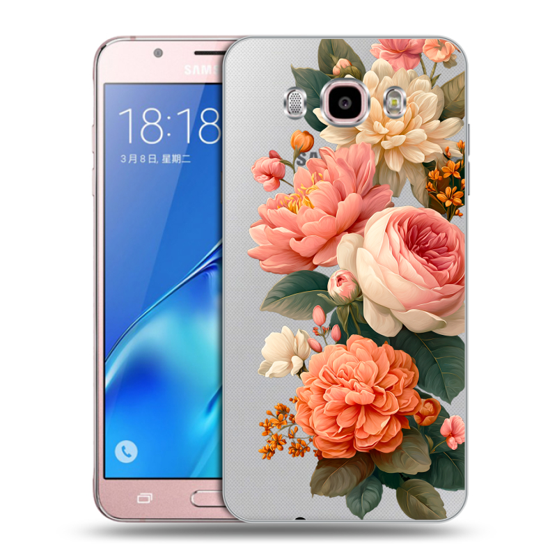 Силиконовый противоударный чехол на Samsung Galaxy J5 (2016) с принтом цветы Силиконовый противоударный чехол на Samsung Galaxy J5 (2016) с принтом цветы