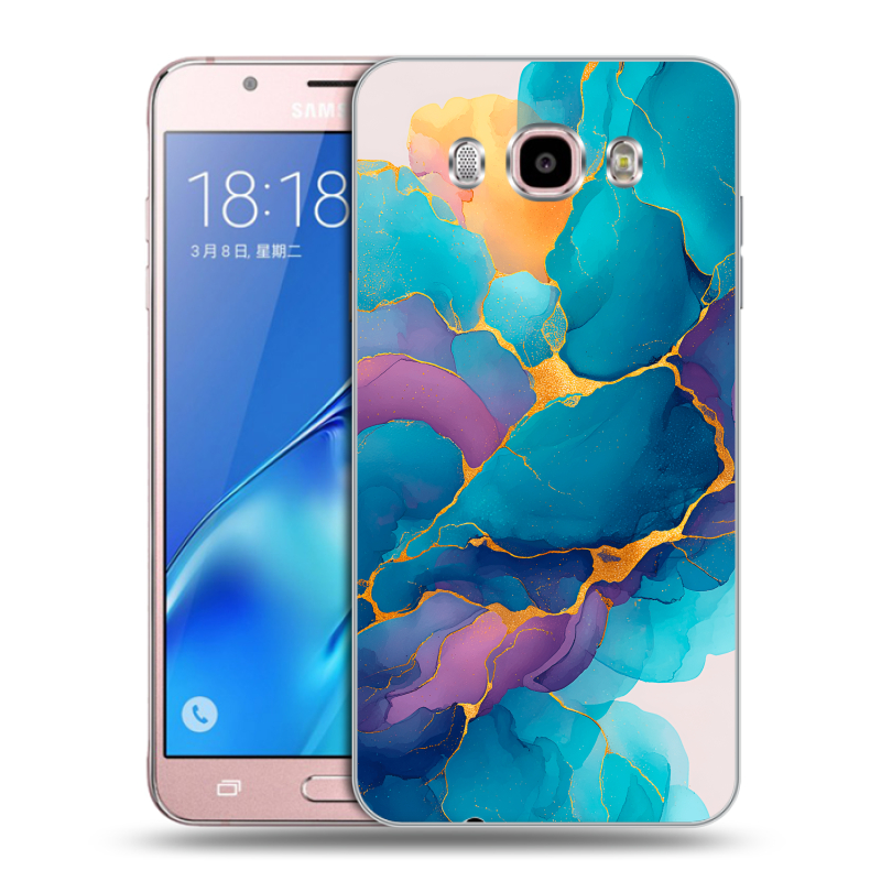 Силиконовый чехол на Samsung Galaxy J5 (2016) с принтом Мрамор блестки Силиконовый чехол на Samsung Galaxy J5 (2016) с принтом Мрамор блестки