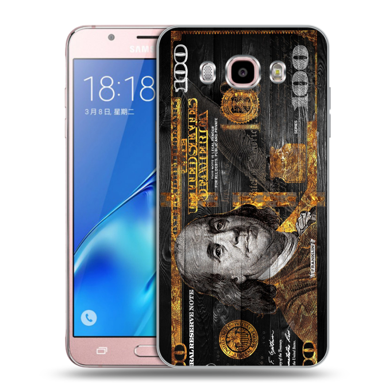 Силиконовый противоударный чехол на Samsung Galaxy J5 (2016) с принтом Доллар деньги Силиконовый противоударный чехол на Samsung Galaxy J5 (2016) с принтом Доллар деньги