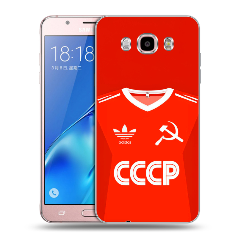 Силиконовый противоударный чехол на Samsung Galaxy J5 (2016) с принтом Флаг Герб СССР Силиконовый противоударный чехол на Samsung Galaxy J5 (2016) с принтом Флаг Герб СССР