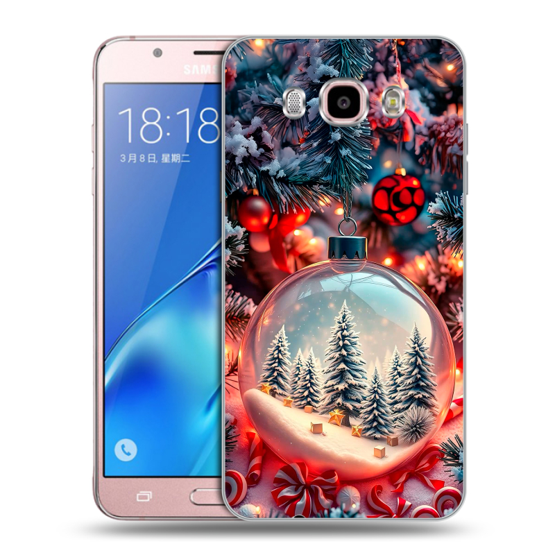 Силиконовый противоударный чехол на Samsung Galaxy J5 (2016) с принтом Новый год Силиконовый противоударный чехол на Samsung Galaxy J5 (2016) с принтом Новый год