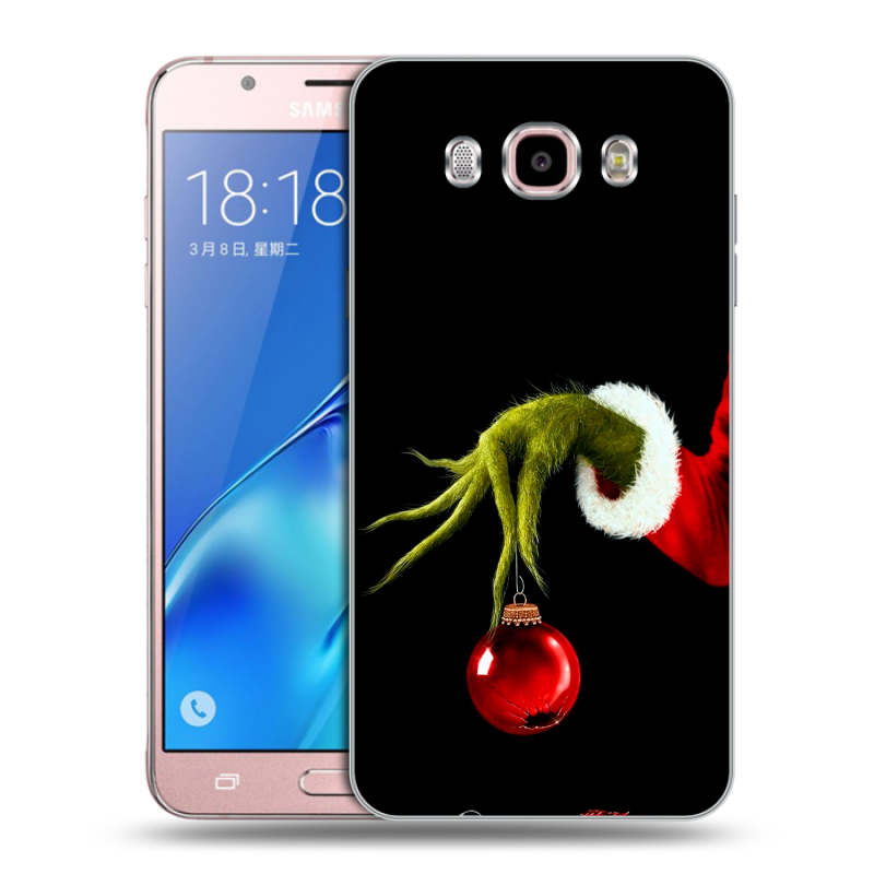 Силиконовый чехол на Samsung Galaxy J5 (2016) с принтом Новый год Гринч Силиконовый чехол на Samsung Galaxy J5 (2016) с принтом Новый год Гринч