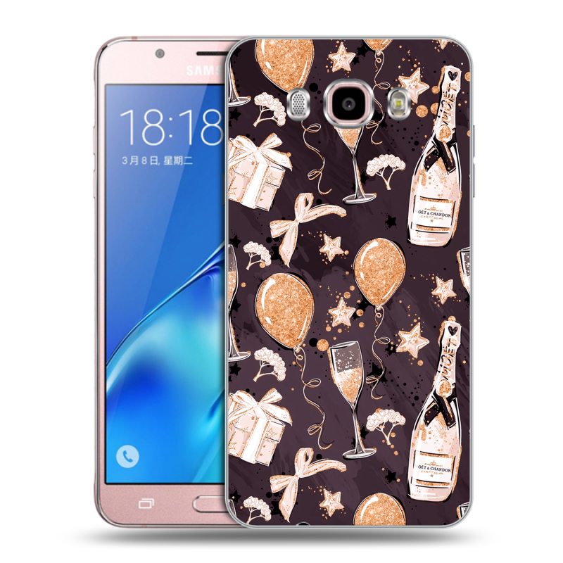 Силиконовый противоударный чехол на Samsung Galaxy J5 (2016) с принтом Новый год Силиконовый противоударный чехол на Samsung Galaxy J5 (2016) с принтом Новый год