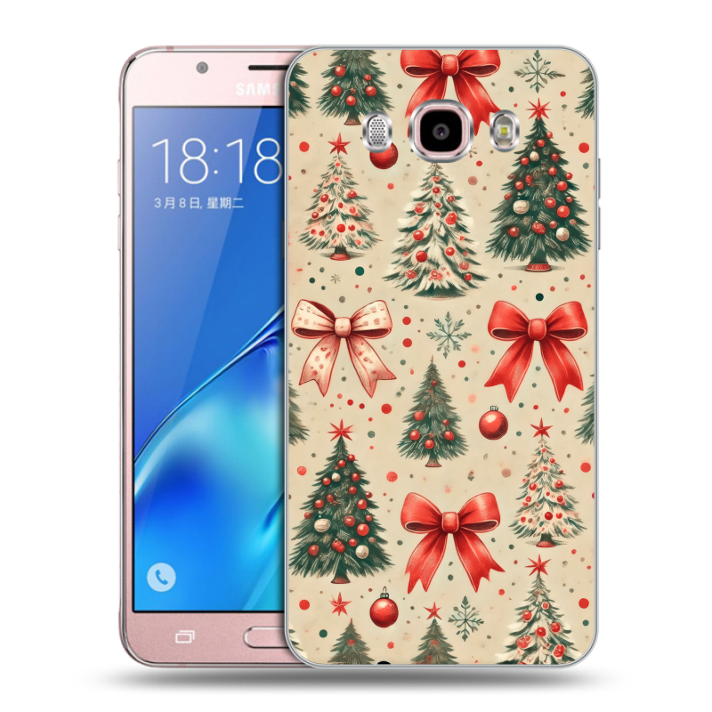Силиконовый противоударный чехол на Samsung Galaxy J5 (2016) с принтом Новый год Силиконовый противоударный чехол на Samsung Galaxy J5 (2016) с принтом Новый год