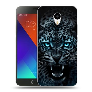 Пластиковый чехол на Meizu M3 Note с принтом Темный леопард Пластиковый чехол на Meizu M3 Note с принтом Темный леопард