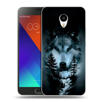 Пластиковый чехол на Meizu M3 Note с принтом Лесной волк Пластиковый чехол на Meizu M3 Note с принтом Лесной волк