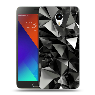 Пластиковый чехол на Meizu M3 Note с принтом Черные кристаллы Пластиковый чехол на Meizu M3 Note с принтом Черные кристаллы