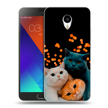 Пластиковый чехол на Meizu M3 Note с принтом Кошки Пластиковый чехол на Meizu M3 Note с принтом Кошки