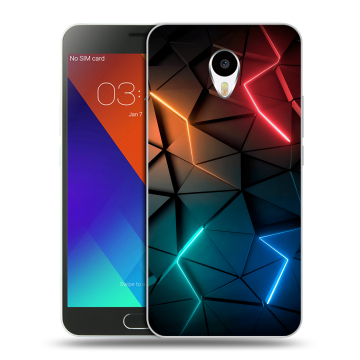 Пластиковый чехол на Meizu M3 Note с принтом Абстракция неон Пластиковый чехол на Meizu M3 Note с принтом Абстракция неон